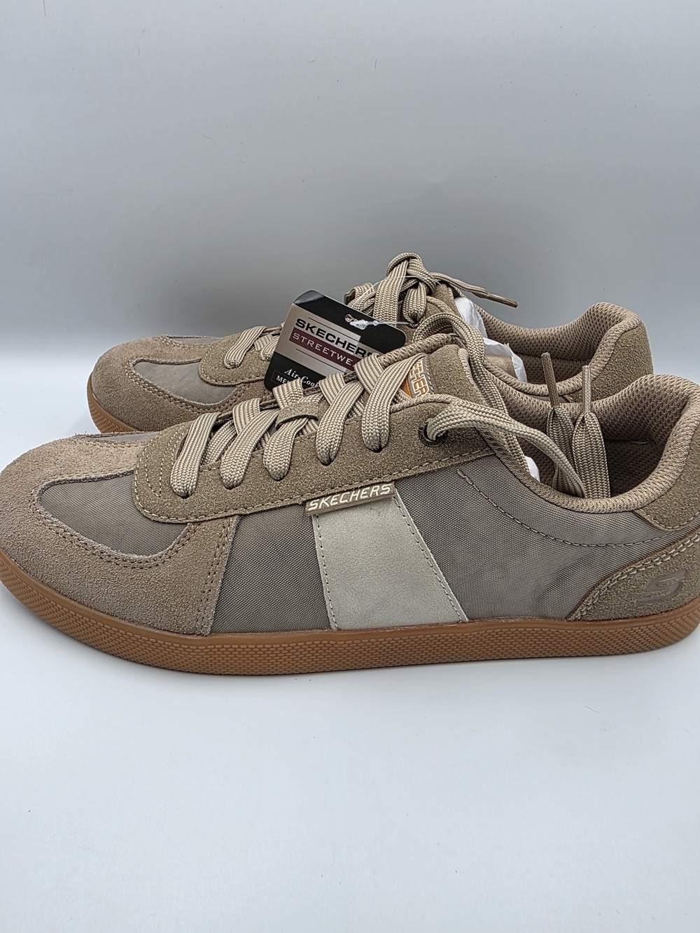 Skechers Men's Taupe and Cream Casual Sneakers